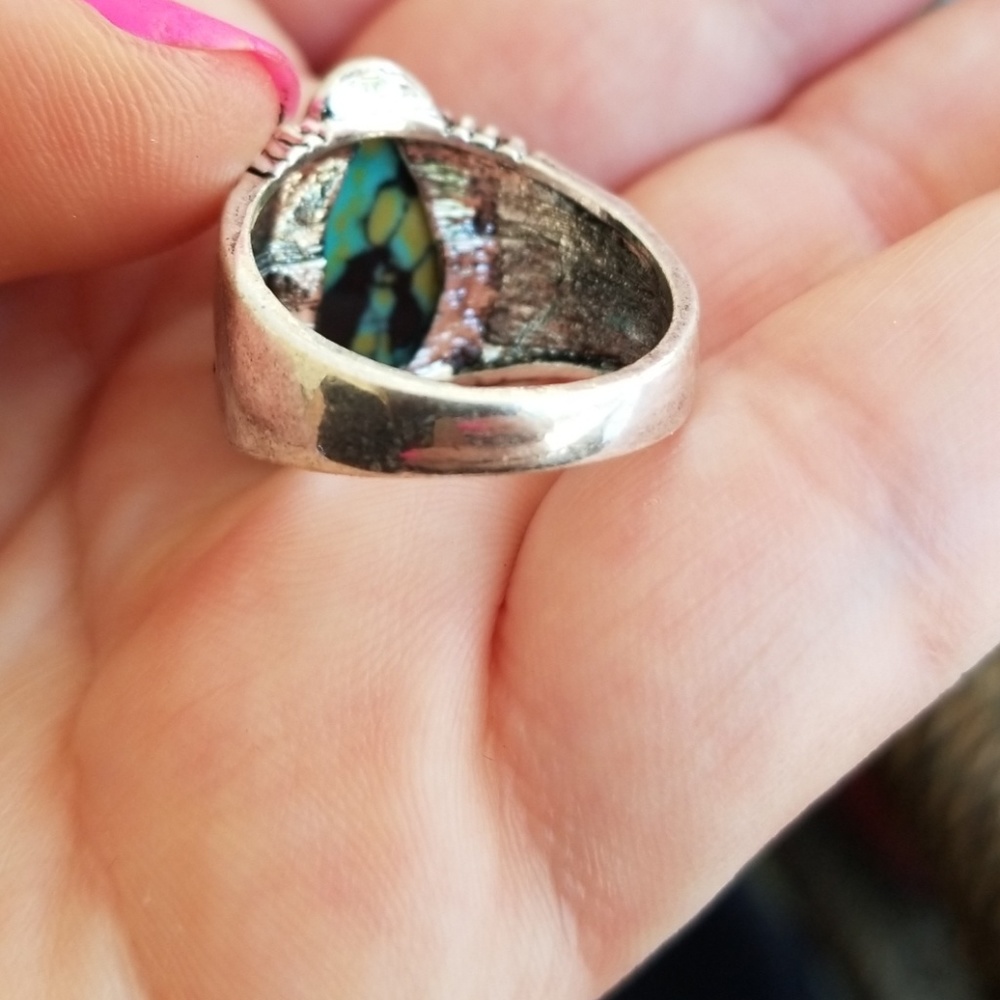 🎁🎁# 46. 🥰RESTOCKED 925Silver Filled Turquoise Ring - Picture 7 of 8